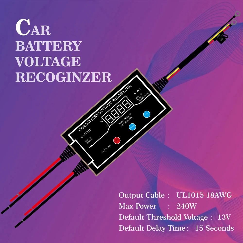Car DRL Controller Auto LED Daytime Running Light Relay Threshold Voltage Adjustable Harness Dimmer 12/24V with On/off Function