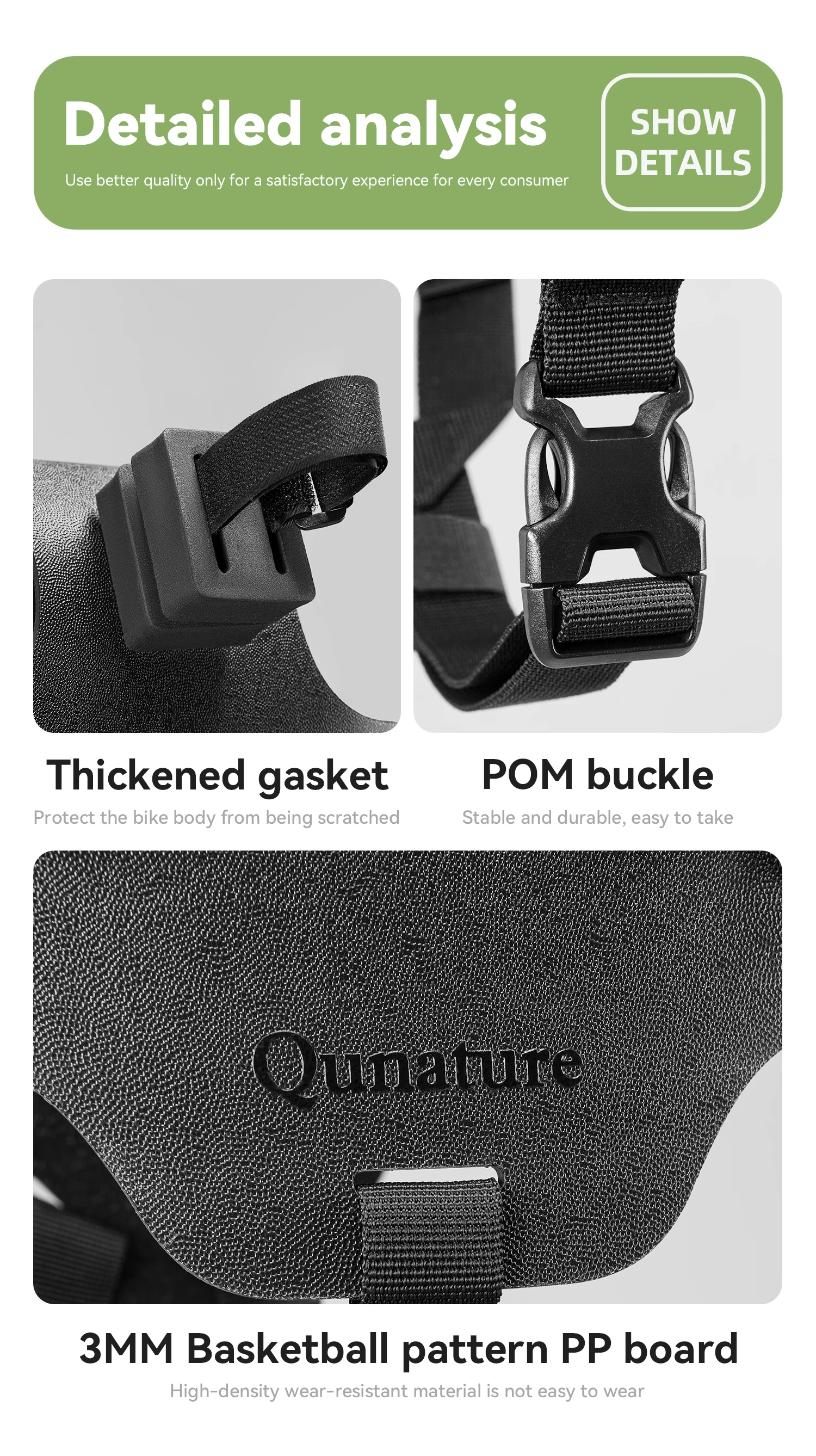 Qunature Bikepacking Packtaschen Wasserdichte Kompressionsbeutel für Rennrad und Mountainbike Leichte Faltbare Touring-Fahrradzubehör – Detail 28