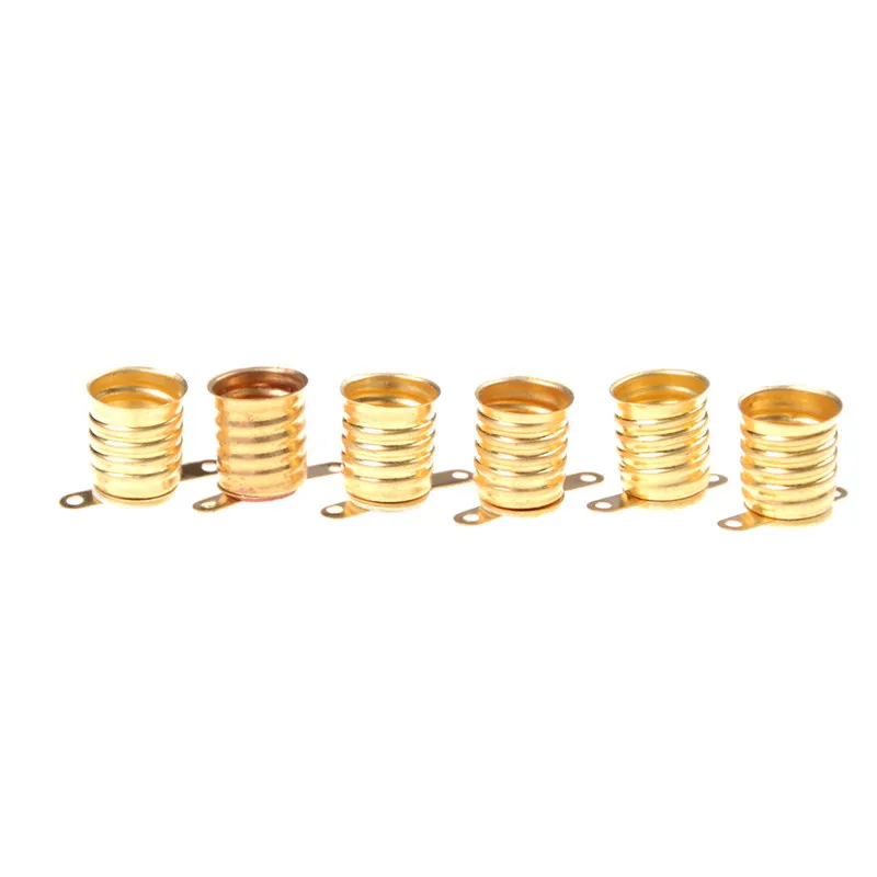 5pcs/set E10 Straight Copper Light Bulb Screw Base PCB Socket Lamp Holder Lighting Accessories