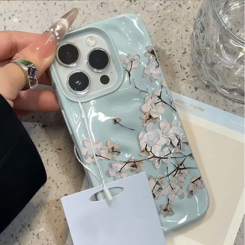 

Ink Wash Plum Blossom Shockproof Phone Case for iPhone 17 16 Plus 15 14 13 Pro 12 11 Pro Max Air 16E Soft TPU Protective Cover