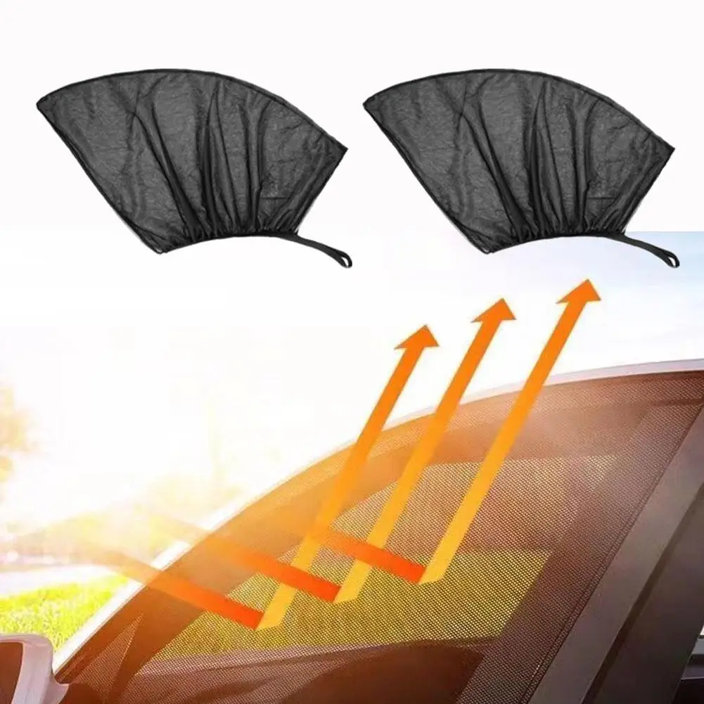 2pcs Screen Window Set Car Window Sunshade Anti-Mosquito Net Breathable Mosquito Net Heat Insulation And Sun Protection