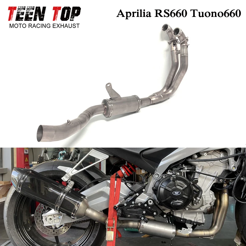 For Aprilia RS660 Tuono 660 Motorcycle Full Exhaust Systems Motobike RS 660 Exhaust Front Pipe Tuono660 Connect Tube 2021-2023