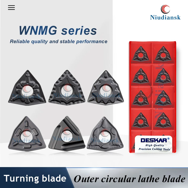 

Turning Blade WNMG080404/080408/080412-TM R-S L-S HQ CQ PR PM ZM CM LF9118 CNC External Turning Tool Modulation Parts Processing