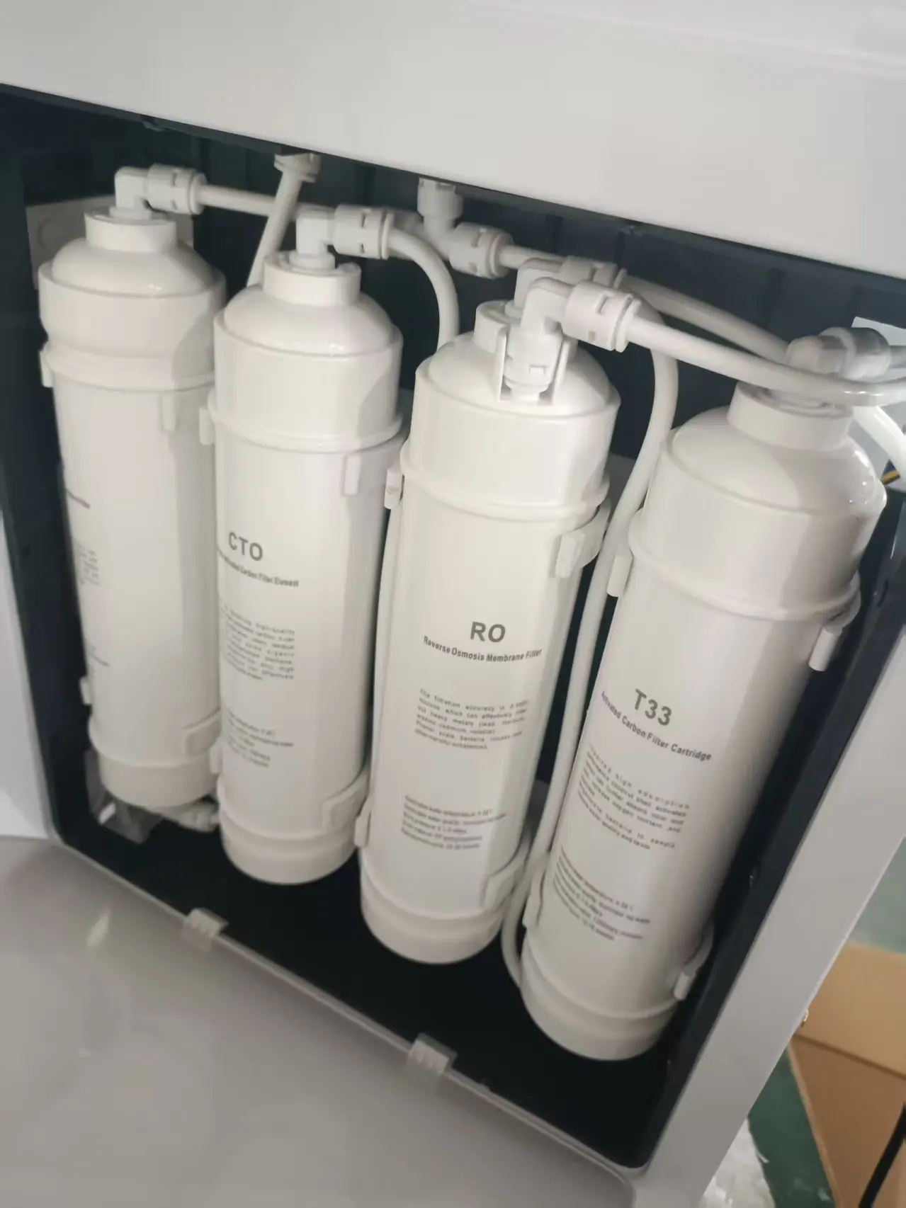 Desk Drinking Water Filtering System Electric Heating and Cooling Water Dispenser  RO Filters UF Purifier