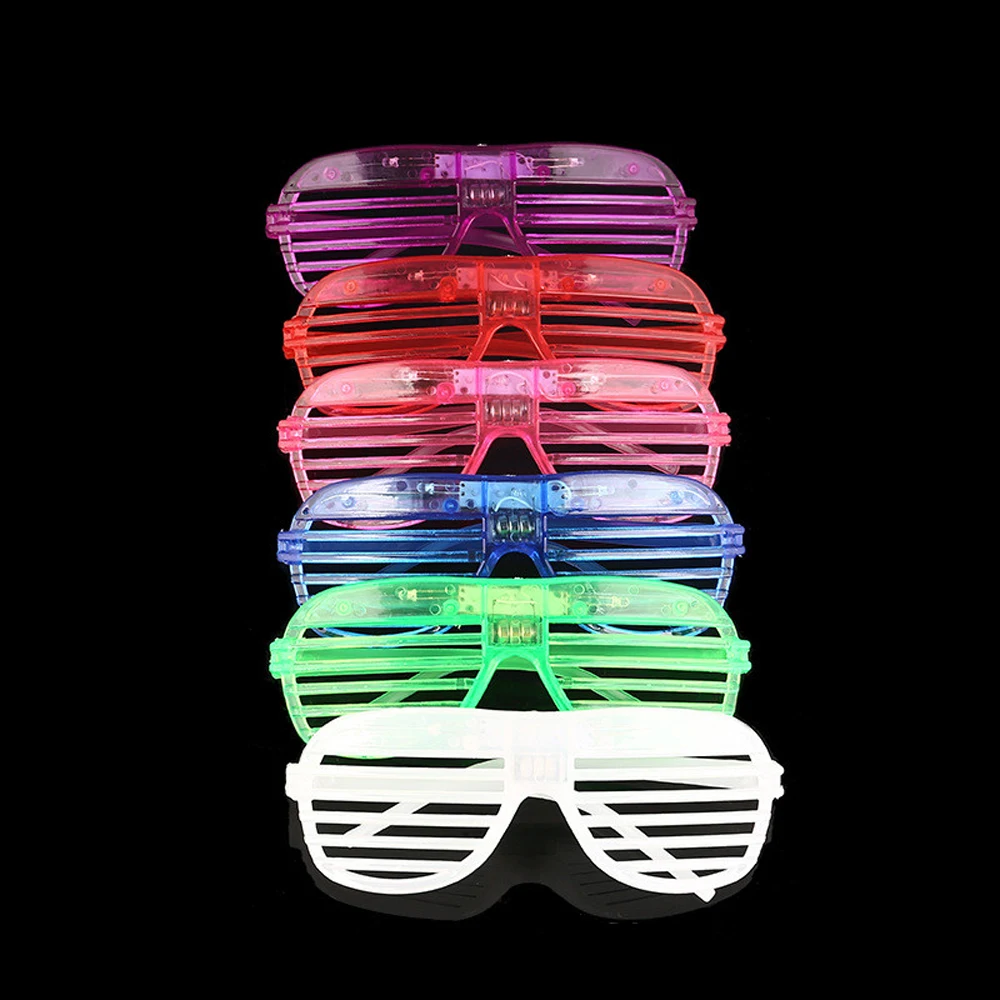 Supplies 6 Color Flashing Glasses Glow in The Dark Neon LED Glasses Shutter Shades Glasses Light up Glasses Glow Sticks Glasses