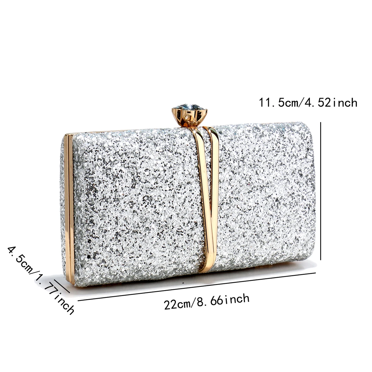 Metal Chain Shoulder Clutch With Flap Fashion Wedding Party Handbags Prom Dinner Evening Bags