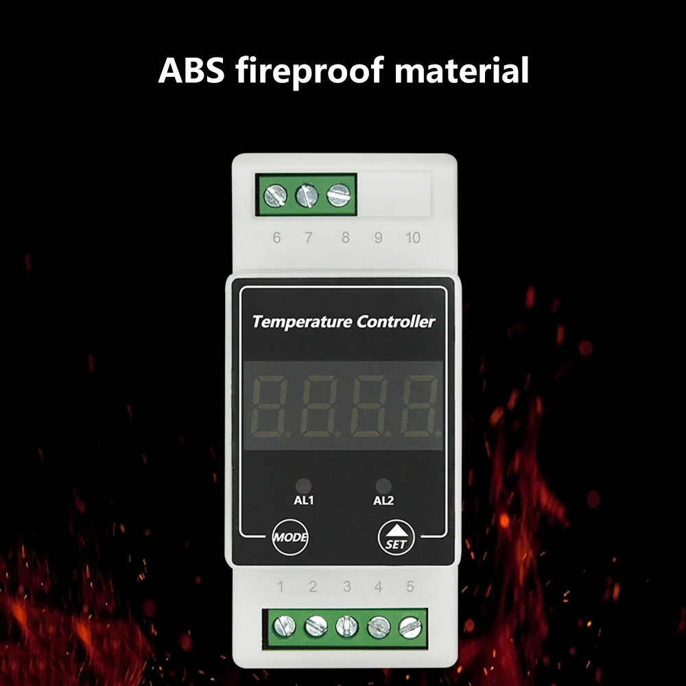 AC110V 220V DC 8-24V Guide Rail Digital Temperature Controller Real-time Detection Temperature Sensor Thermostat Switch