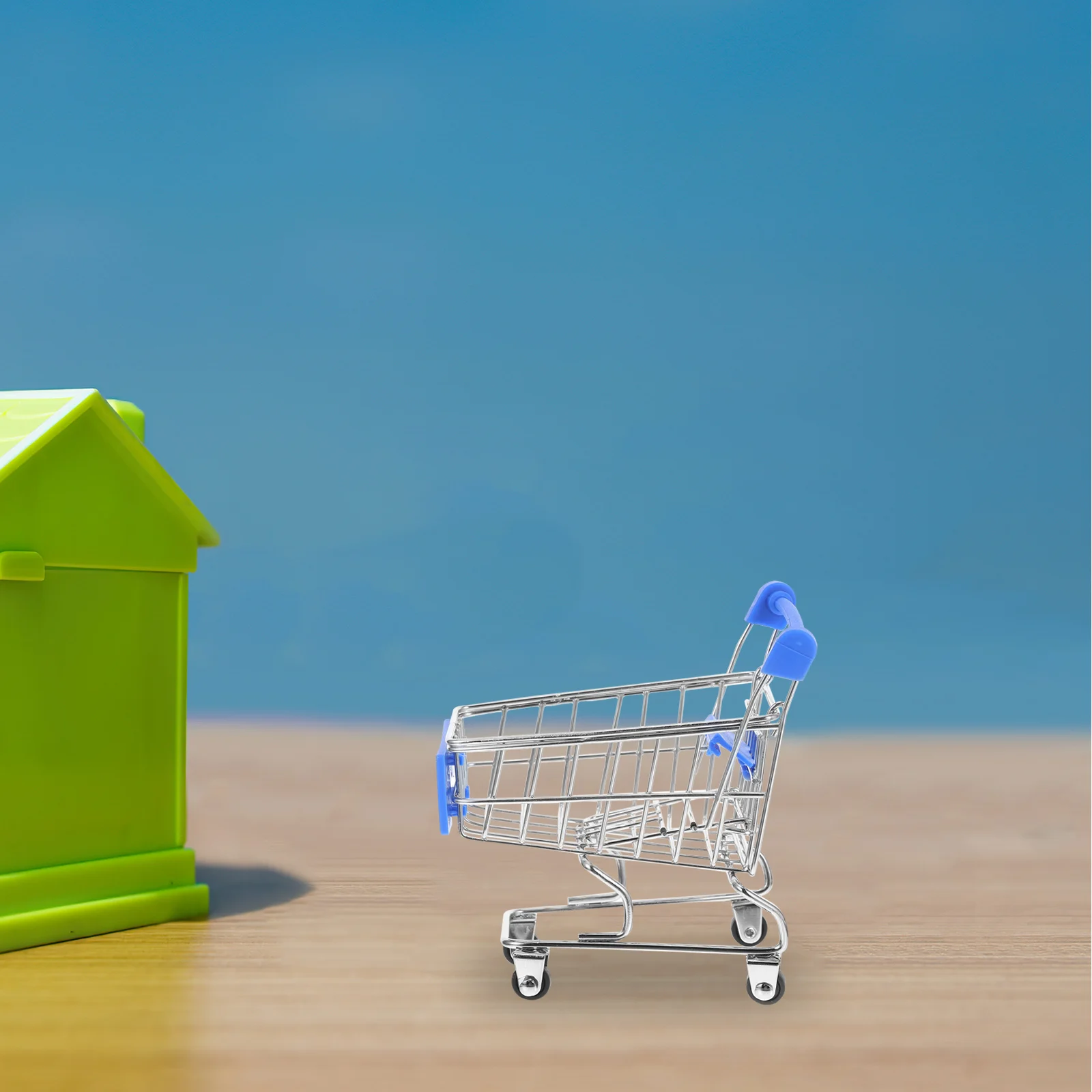 

2pcs Mini Supermarket Shopping Cart Metal Plastic Toy Kids Trolley Compact Realistic Grocery Cart Versatile Play Model