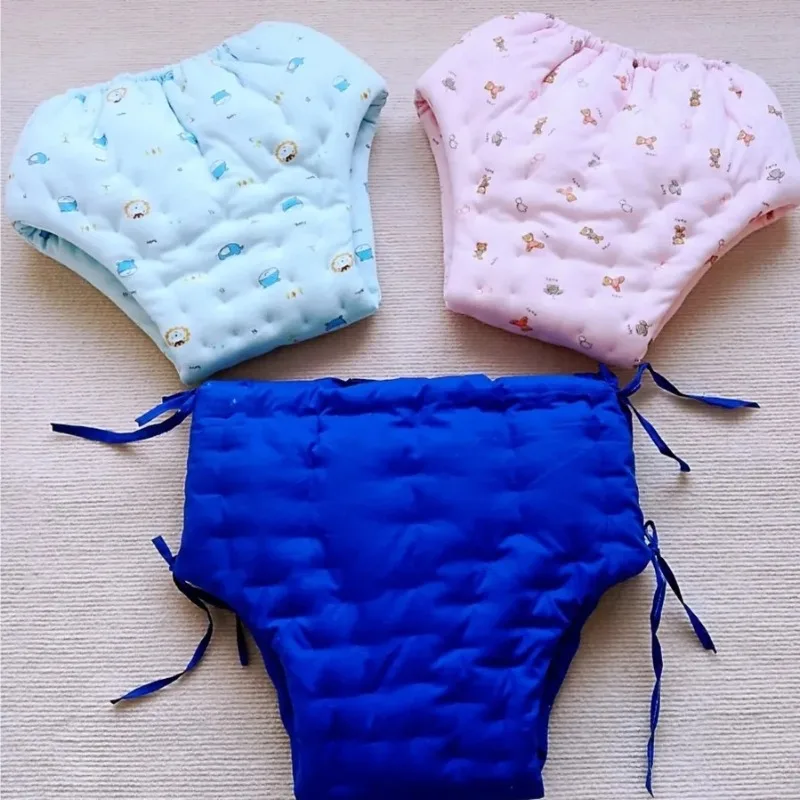 

Sexy Handmake Cotton Blended Sleek Proof Briefs Water-Absorb ABDL Panties Thick Puffy Thickened Triangle Underwear