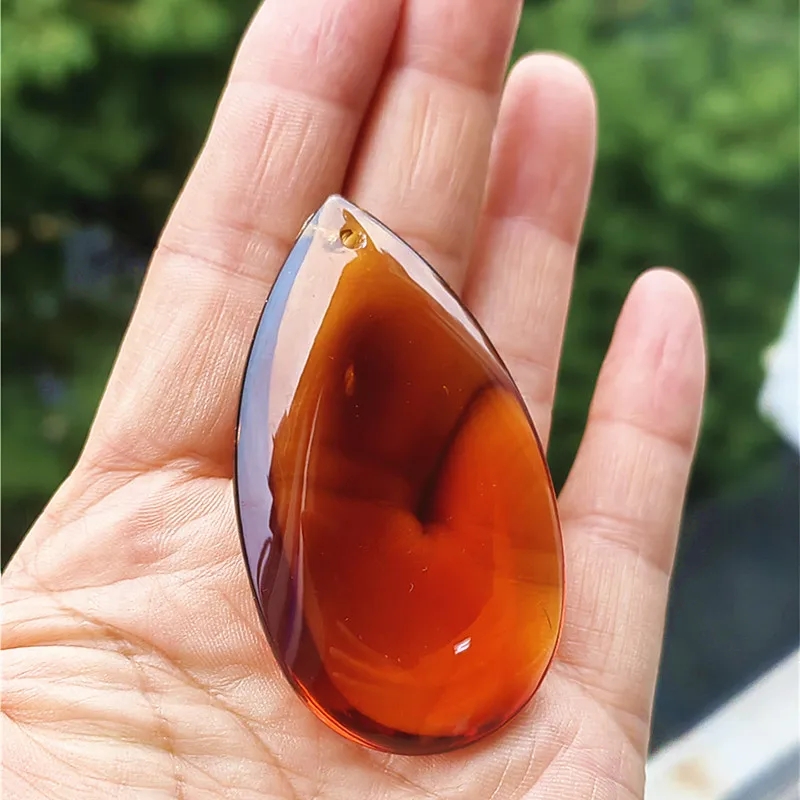 وصل جديد 5 قطعة 63 مللي متر الشاي السلس الكمثرى شكل الثريا المعلقات الزجاج إكسسوارات الستائر تعليق شجرة الكريسماس الديكور