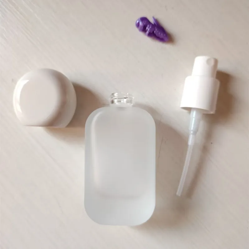 New 6pcs 30/50g Cream Jar 30-120ml Lotion Pump Bottle Perfume/Toner Spray Bottle Glass Press Empty Container Travel Portable