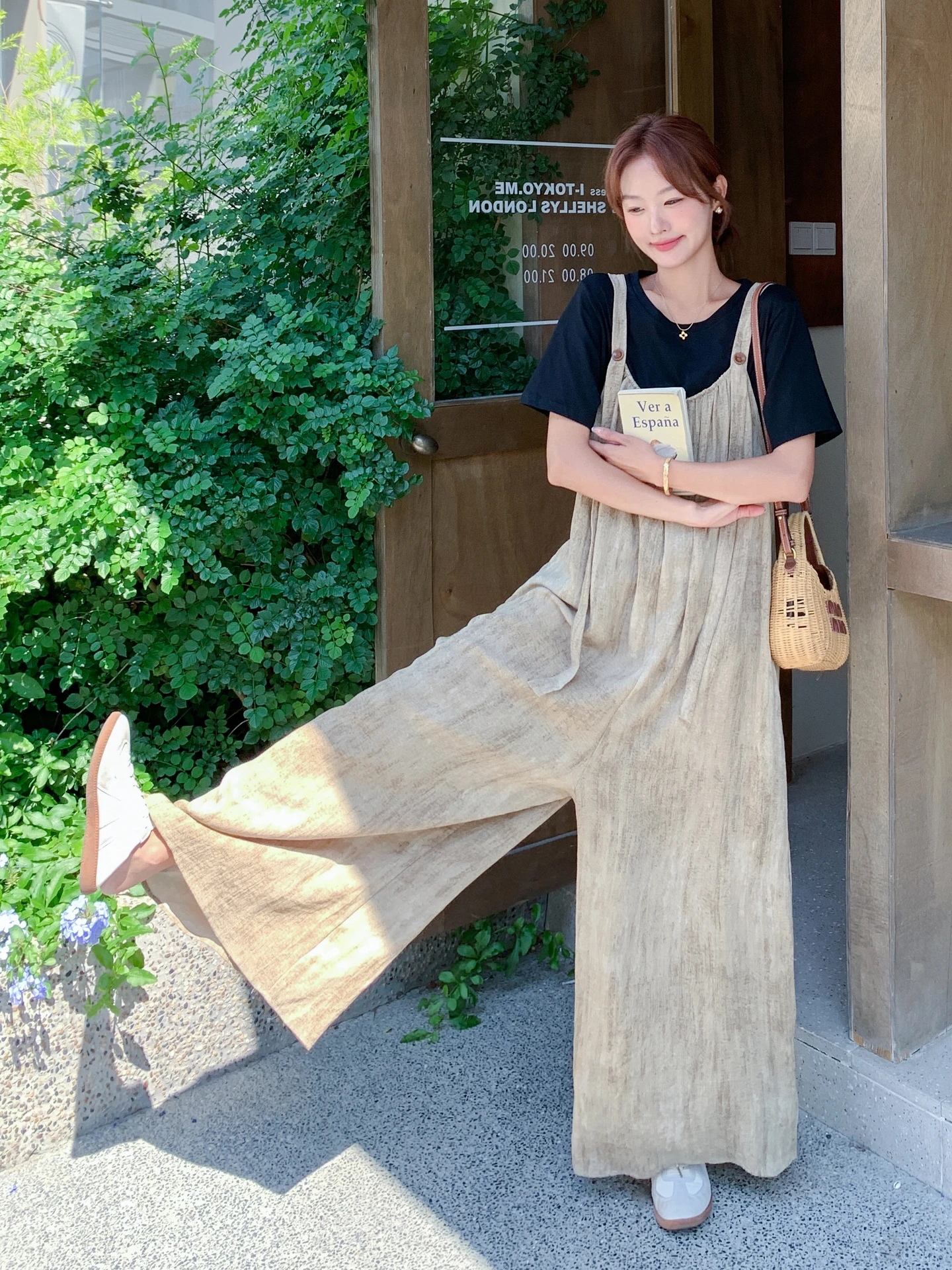 

Роскошный комбинезон с желтым принтом тай-дай, комплект из двух предметов, женская летняя корейская одежда, подходящая одежда, весь комплект, длинные брюки или...