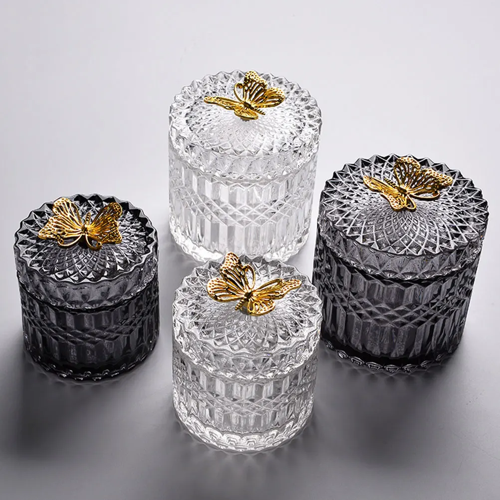 

Стеклянная шкатулка для драгоценностей, банка для хранения помады, вечерние контейнер для конфет, держатель для закусок, прочная стеклянная банка, банка для конфет, держатель для закусок