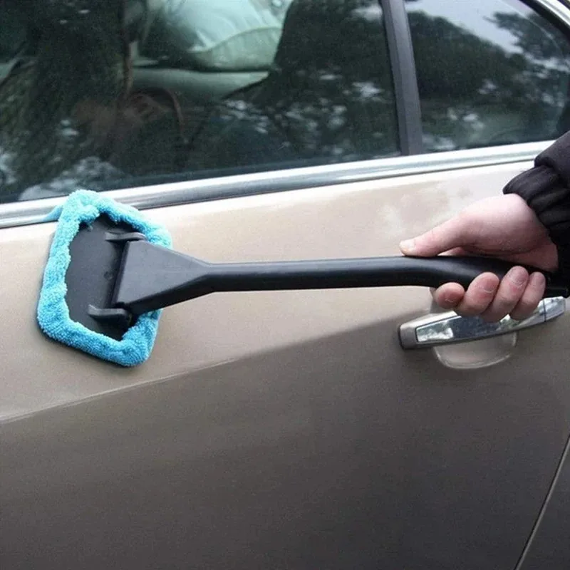 1/2/3Pcs Automatic Cleaning Tool With Long Handled Window Cleaner, Windshield Microfiber Wiper, Cleaning Brush