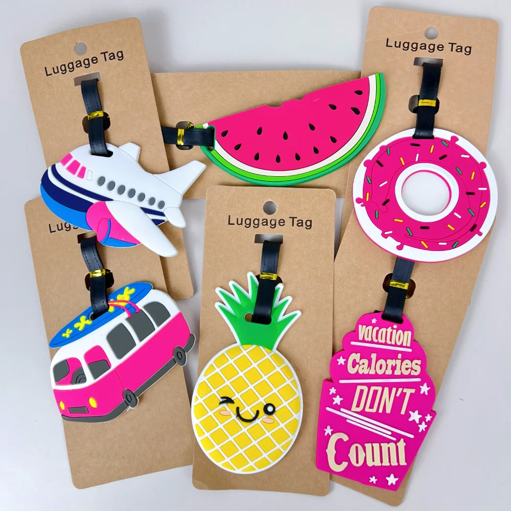 Cute Plane Watermelon Luggage Tag Travel Accessories Silica Gel Suitcase ID Addres Holder Baggage Boarding Tag Portable Label