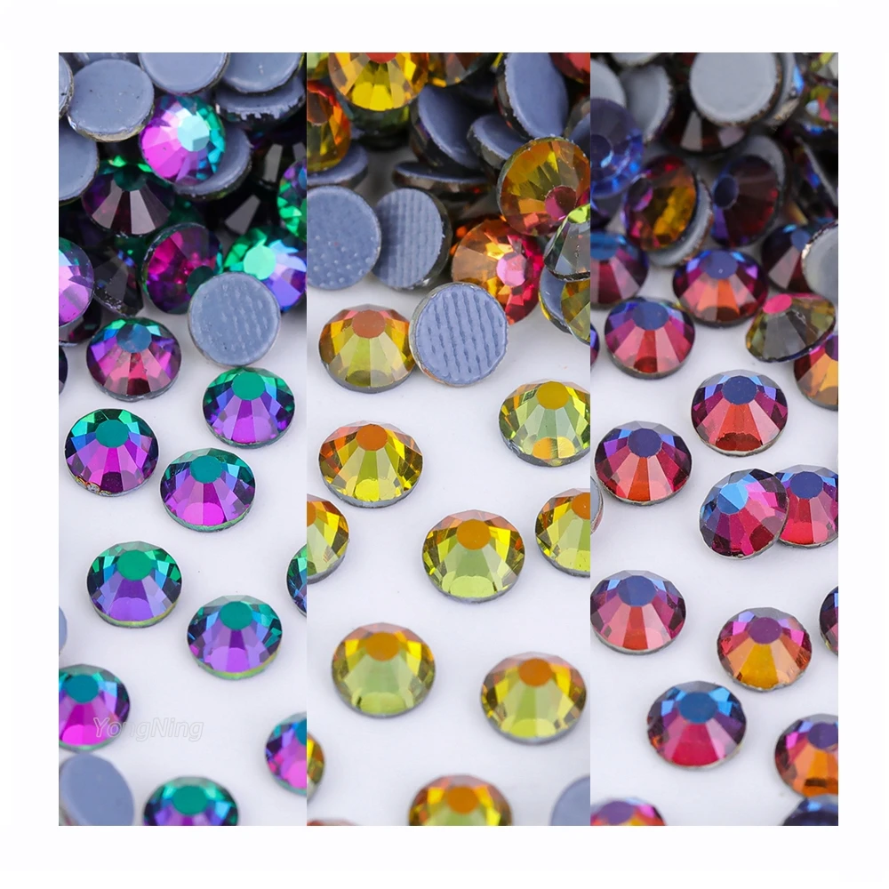 

ss6-ss30 flame system sparkling Art nail rhinestones flatback HotFix crystal strass diamond glitter stone for DIY dress garment