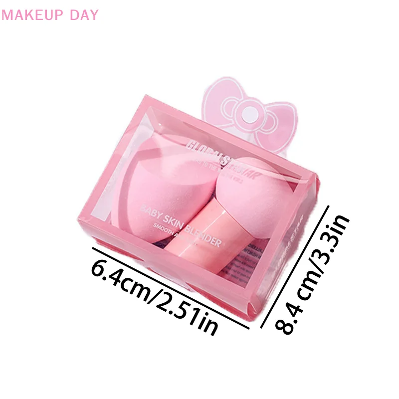 2pcs/Set Boxed Mushroom Head Puff Makeup Sponge Air Cushion Beauty Handle Cosmetic Egg Dry And Wet Dual-Use Super