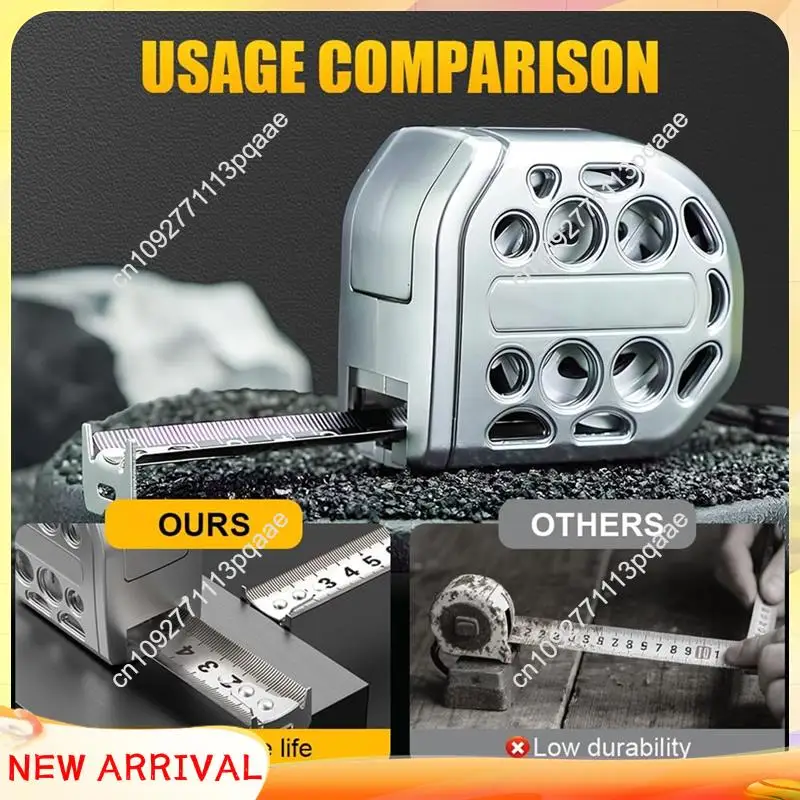 N84R Stainless Steel Portable Tapes Measure Anti-Rust Feature, 16/25Ft Length, Strong Magnetism On The Bottom, Hollow Design