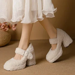 Bold and versatile Mary Jane high heels for women in autumn and winter 2024 new collection