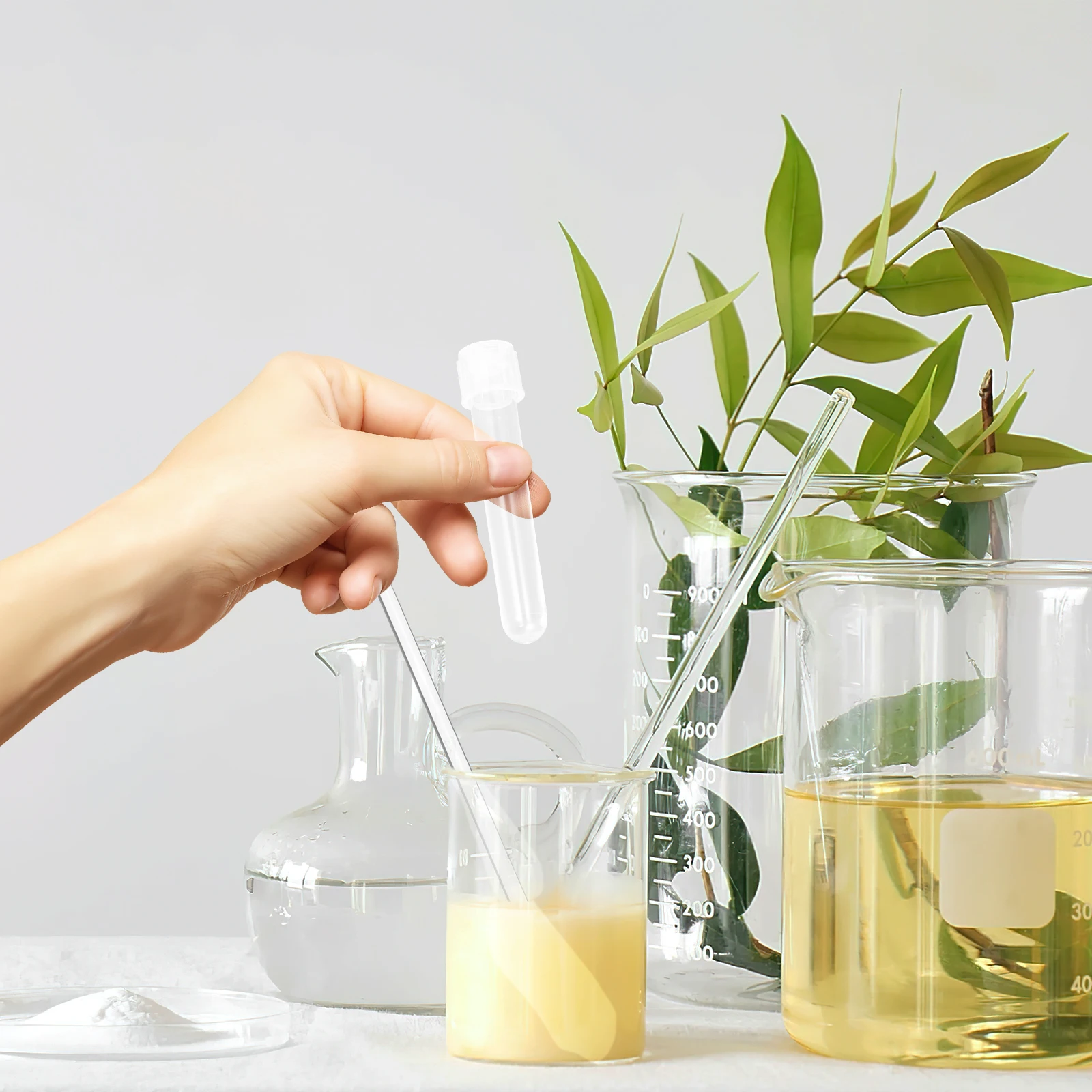 

24 Pcs Shake Tube Plastic Tubes with Cap Laboratory Storage Clear Small Test Vials Sample Round Lids