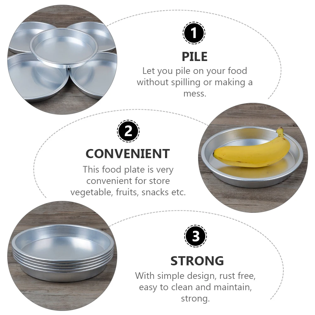 

5Pcs Aluminium Alloy Dinner Plates Practical Bbq Plates Outdoor Picnic Camping Food Tray Dinner Plate Cookie Dish