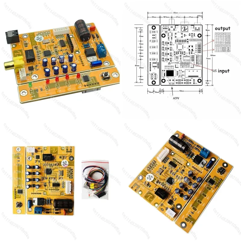 AK4118 Digital Audio Receiver Board AES Coaxial Optical Fiber to I2S Decoder Support USB Bluetooth 192KHz 24bit AC9V Power