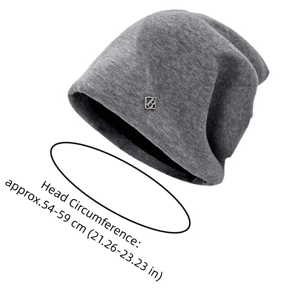 Elastische, locker sitzende Beanie-Mütze, atmungsaktiv, verdickt, warm, für kalte Tage, einfarbig, dehnbar, Baggy Skullies Bonnet für Camping – Detail 1