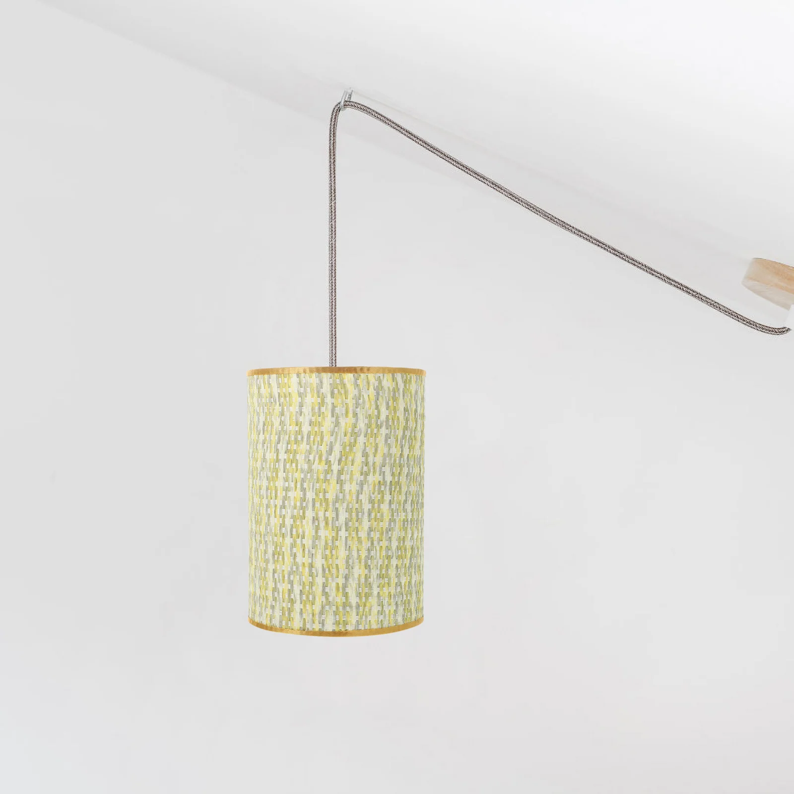 

Woven Barrel Shades Drum Lamp Shade 12 Inch Fabric Iron Table Floor Lamp Modern Home Decor Lighting Cover