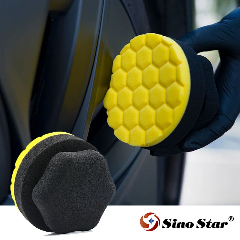 Hex Grip Car Wax Foam Applicator Car Detailing Tool for Waxing Kit Glaze Sealant Liquid Paste Wax Ceramic Coating Part Accessory