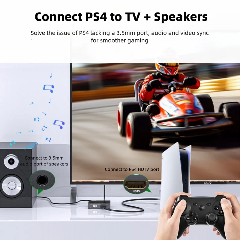 4K X 2K Video Audio Extractor HDMI-Compatible to 3.5MM Audio Converter SPDIF Optical TOSLINK Stereo Out Splitter Adapter