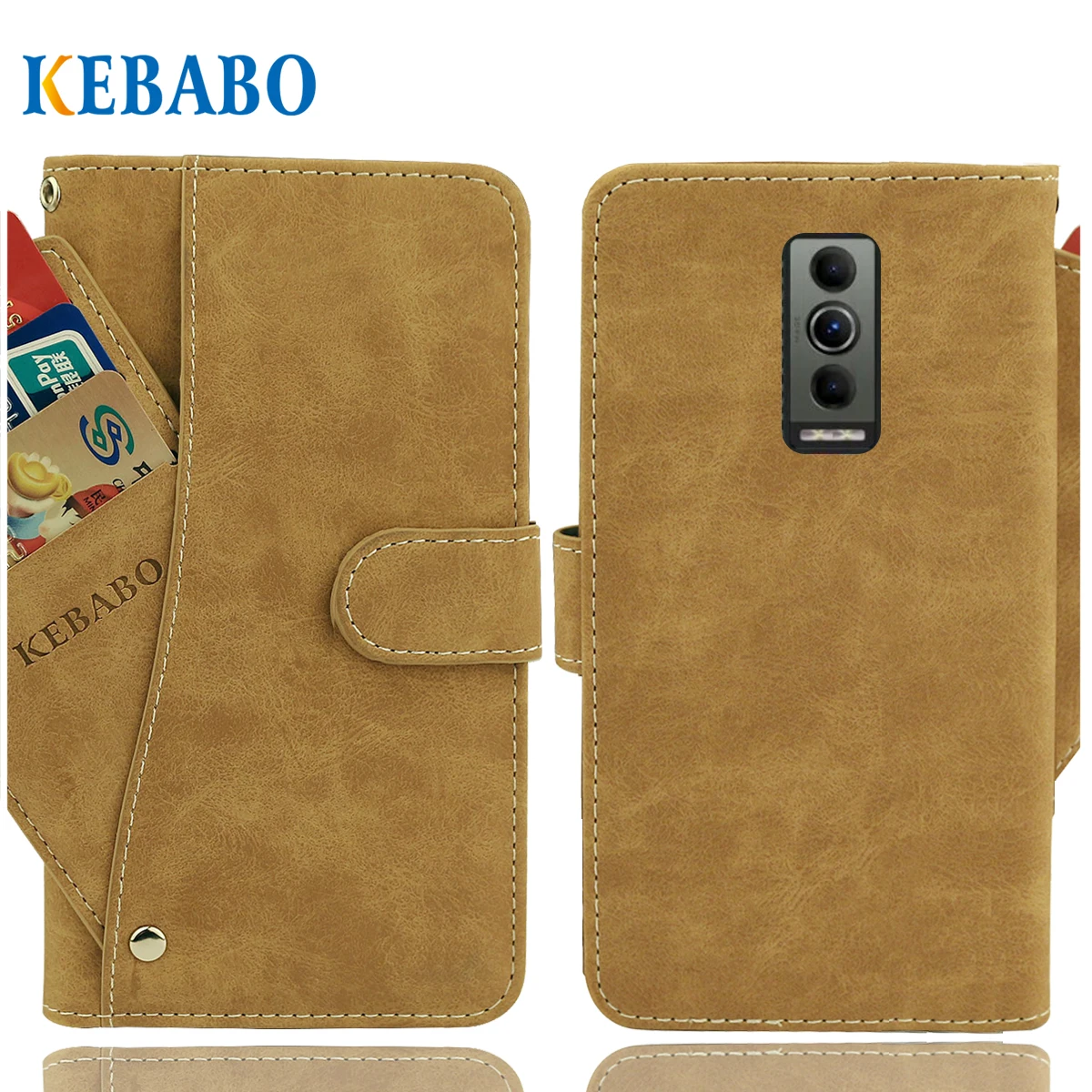 

Vintage Leather Wallet Doogee Blade 10 Energy Case 6.56" Luxury Card Slots Slip-resistant Cover Phone Protective Cases Bags