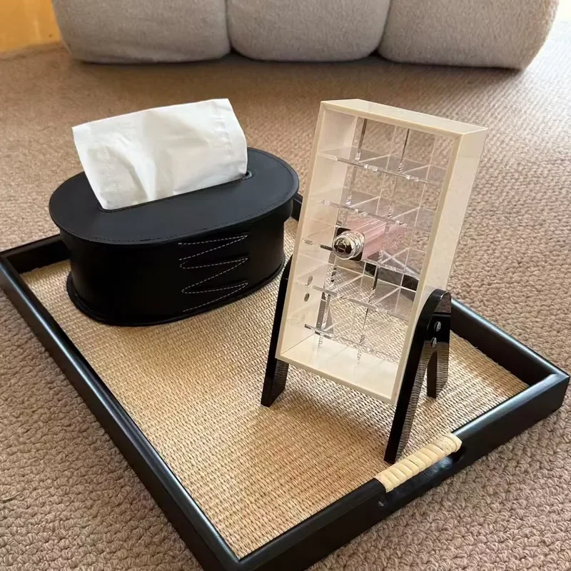 Multi-layer mesh acrylic 5mm thick portable salon modern lipstick storage box cosmetic storage display stand