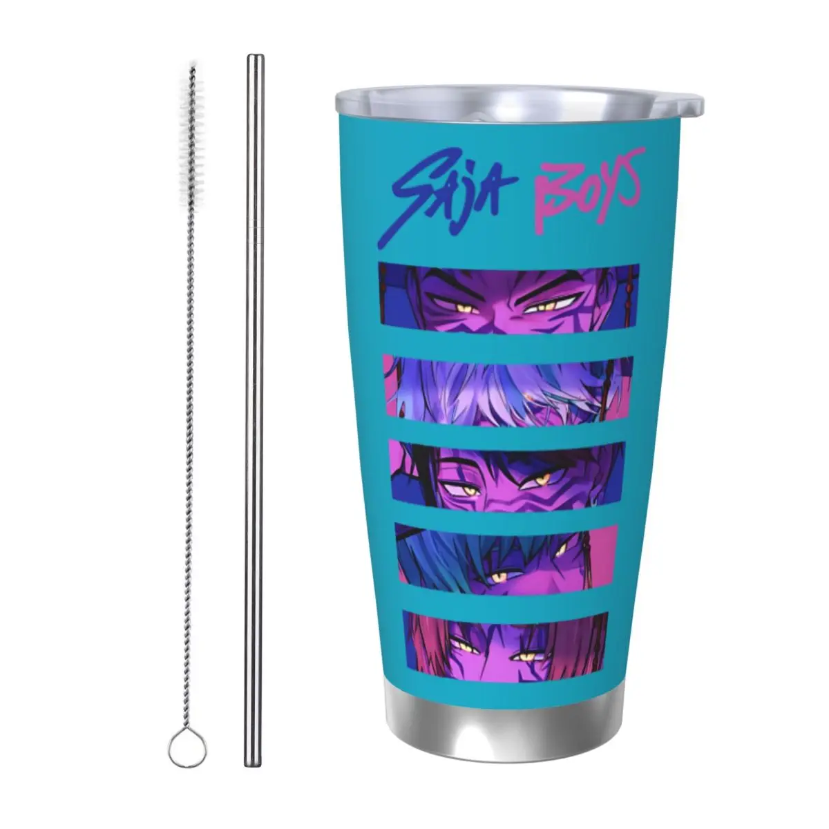 

Saja Boys Eyes Insulated Tumbler with Lid Kpop Demon Hunters Vacuum Thermal Mug Office Home Thermos Bottle Cups, 20oz