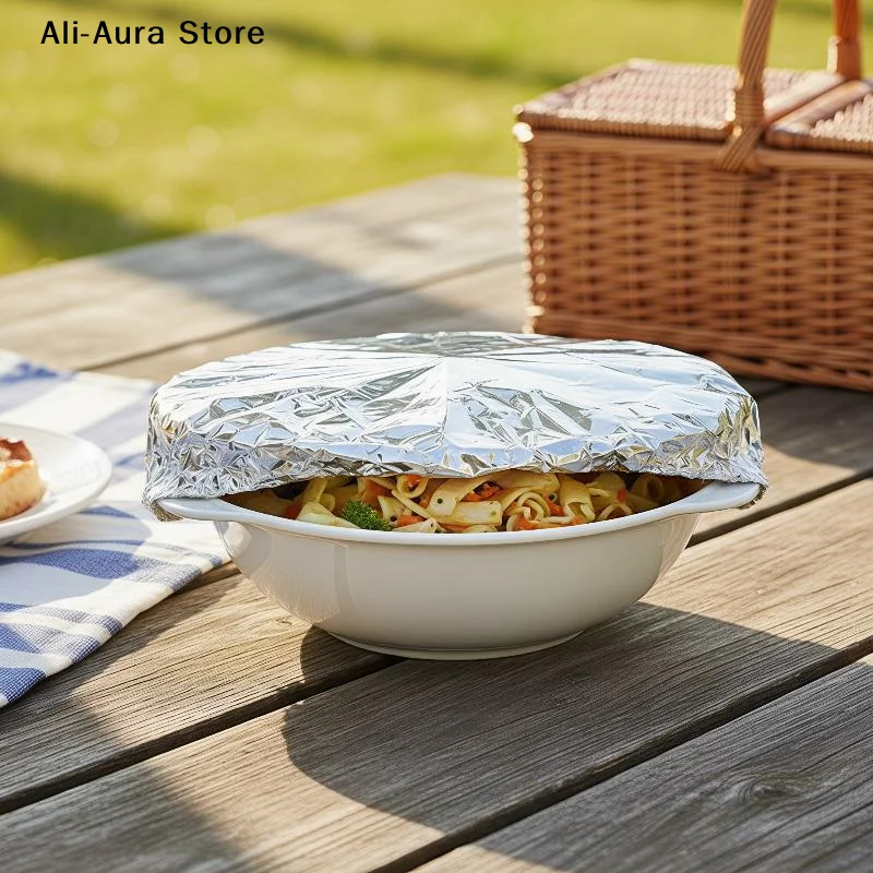 20/30/100/150 Pcs Aluminum Foil Food Insulation Cover 6 Hour Heat Retention Fits Plates Bowls For Home Kitchen Keep Food Warm
