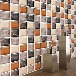 6 Pcs Kitchen Backsplash Stick Tiles, Waterproof Bathroom Wall Tiles, Peel And Stick Floor Tiles