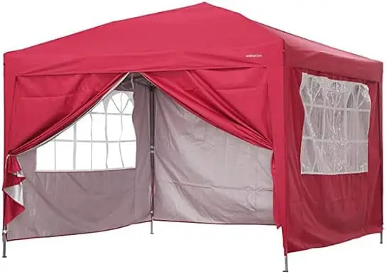 10x10 FT Pop up Canopy Tent Enclosed Instant Canopy Shelter Portable with Removable Sidewalls and Mesh Windows