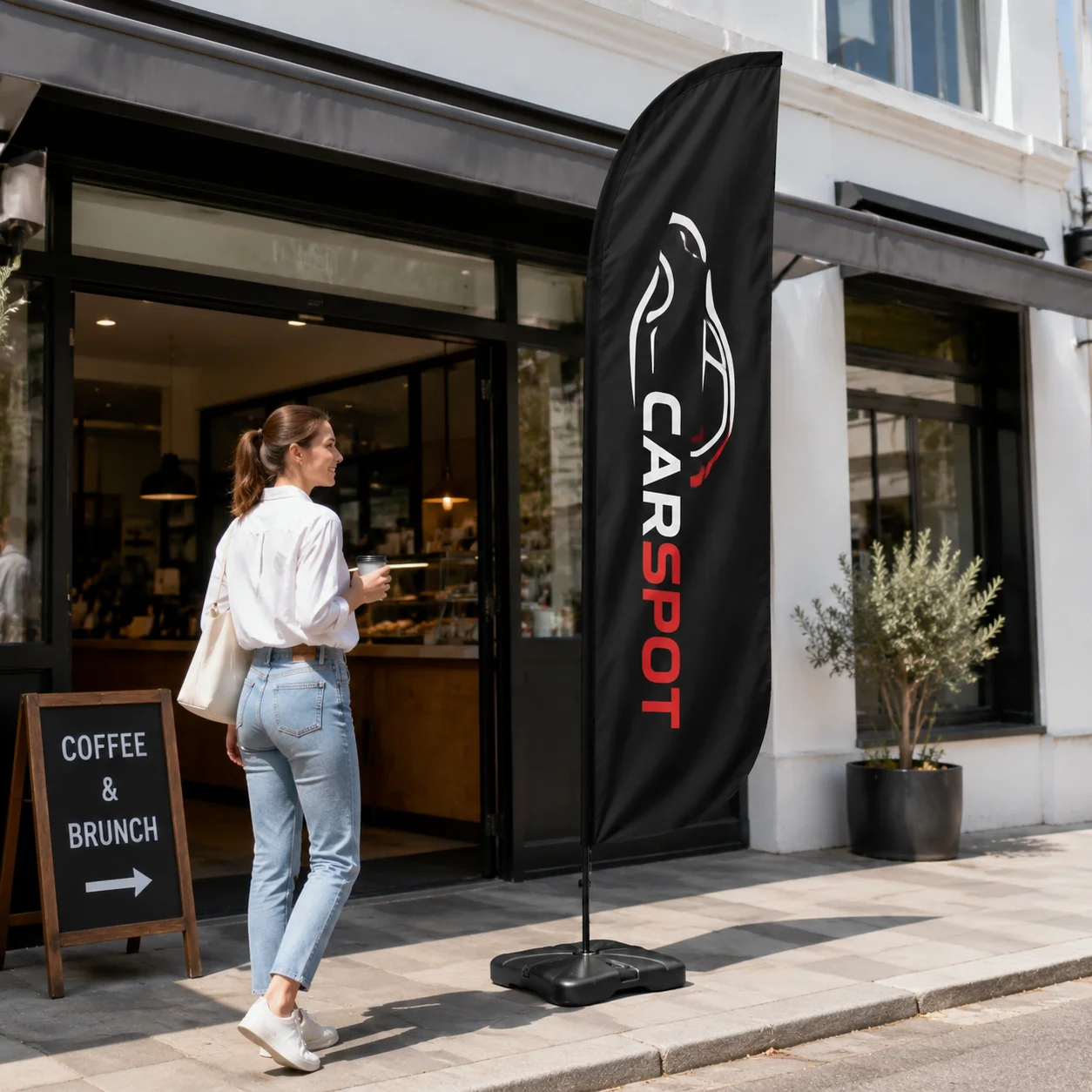 Double Blade Flag Custom Printed Outdoor Advertising Feather Flag Personalized Logo Banner Flag Only For Business Marketing