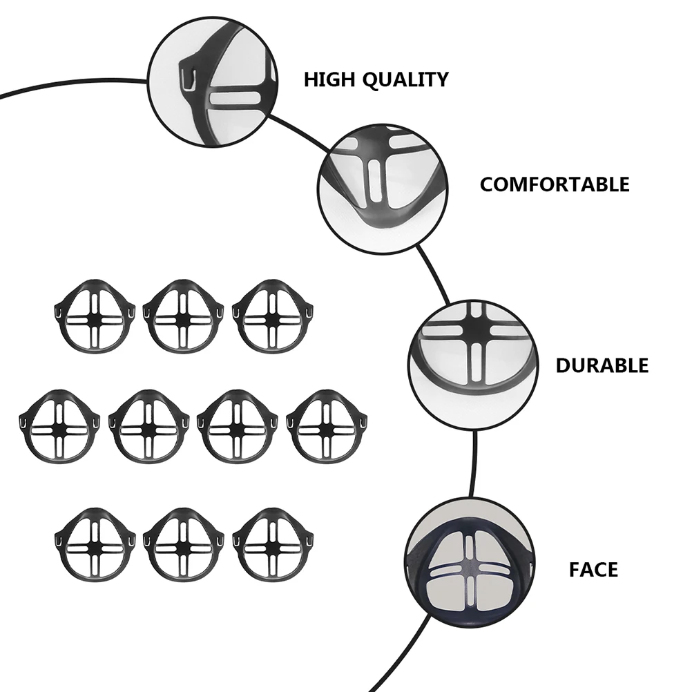 

10 Pcs Mask Inner Bracket Accessories for Breathing Lipstick Support Frame Face 3D Holder Creative