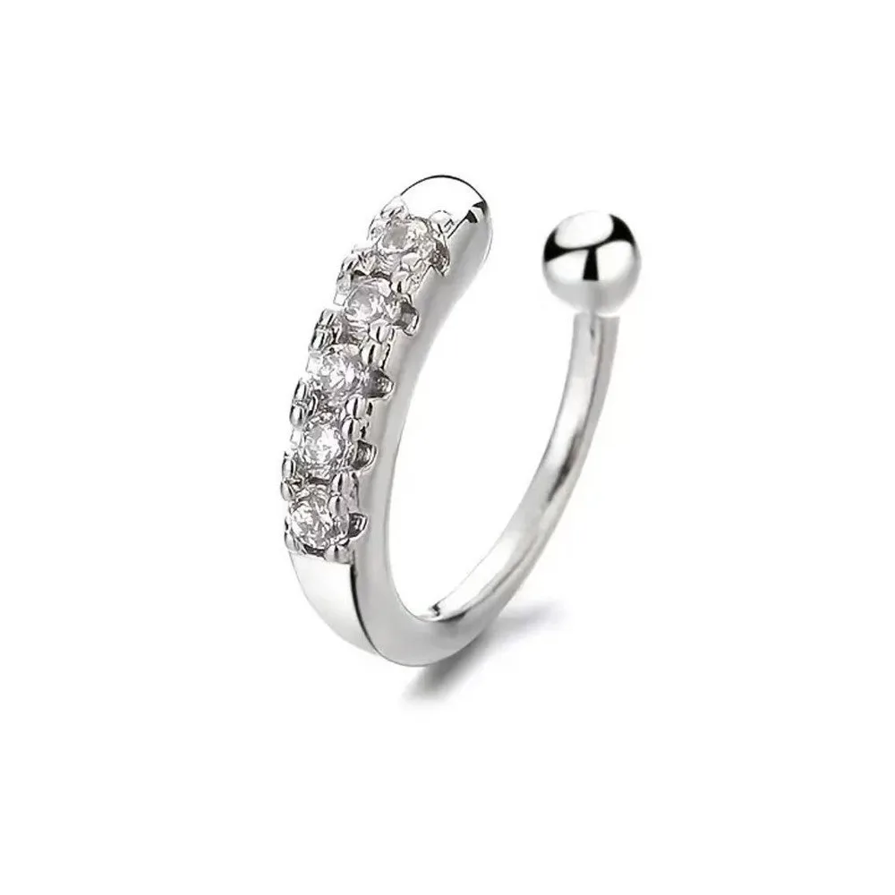 Fashion Hypoallergenic Fake Nose Rings Adjustable Silver Gold Color Nose Piercing Jewelry False Nose Rings Women