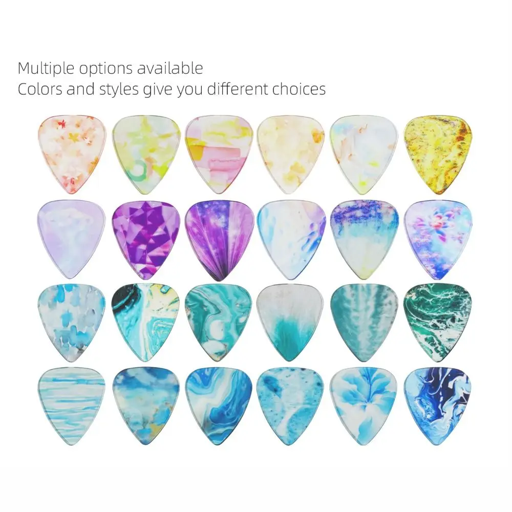 6pcs Guitar Picks Kaleidoscope Transparent Color 0.81/1.5mm Guitar Paddle Accessories