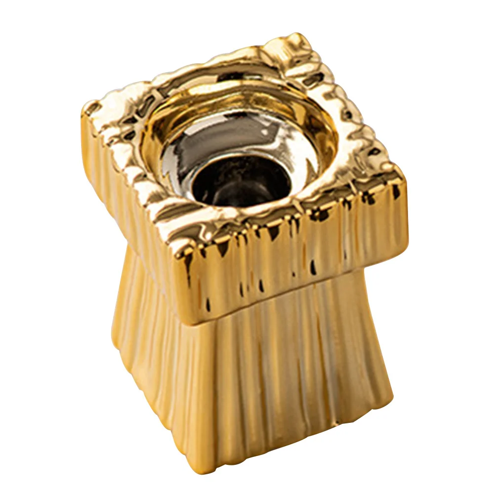 حامل شمعدان من السيراميك، ديكور منزلي أنيق فريد من نوعه، قاعدة مسطحة مناسبة لاستخدام سطح الطاولة في غرفة المعيشة والزفاف