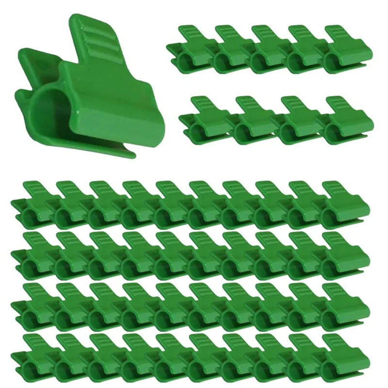 

T02C!50PCS Greenhouse Clamps Clips Greenhouse Plastic Clamps Garden Hoop Clips For Netting Plant Cover Garden Hoop Clips 10MM