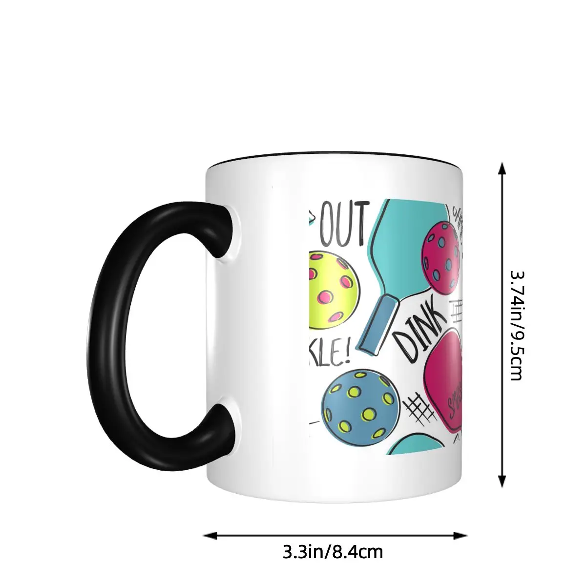 Pickleball Of Graphic Blue Lime And Magenta Mug Funny Ceramic Coffee Cups Tea Mugs Milk Cup Drinkware Gift for Friends