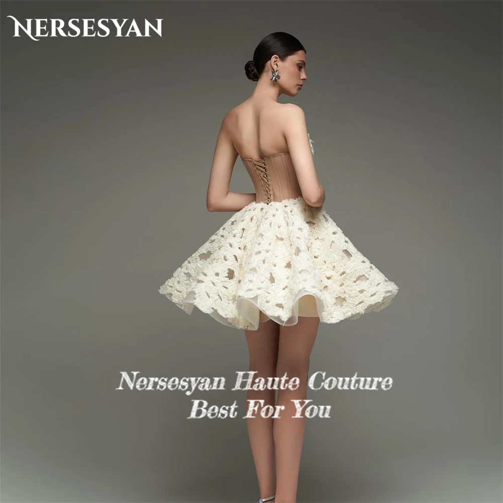 Nersesyan Elegant Embroidery Lace Bridal Gowns For Wedding Party Off Shoulder A-Line Cut Out Backless V-Neck свадебное платье