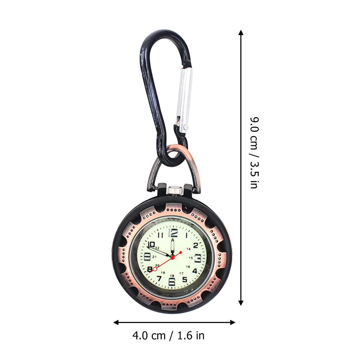 Carabiner Pocket Watch For Backpackers Mountaineering Hiking Travel Durable Glow In The Dark Clip On Watch Outdoor Hanging