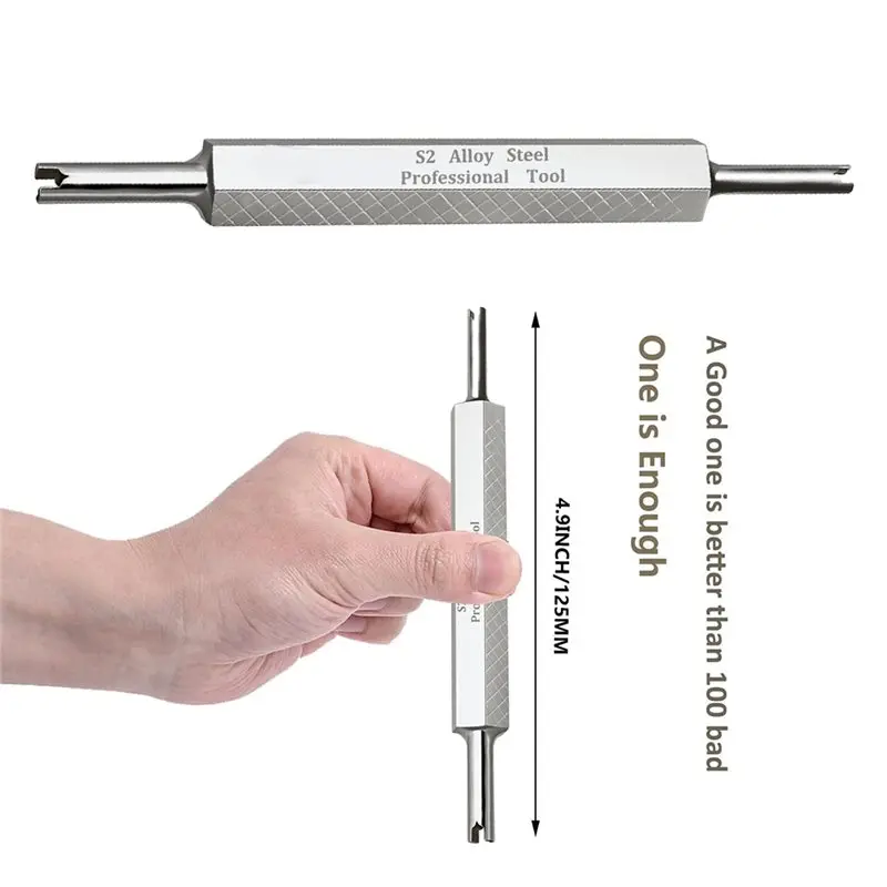 ABSJ-R134A R12 A/C Schrader Valve Stem Core Remover Tool, Tire Valve Stem Removal Tool Kit For Car Bicycle Tyre RV Truck