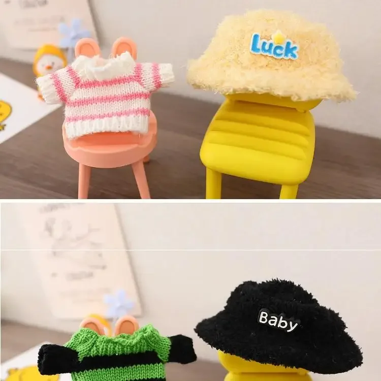 For labubu sitting party V1 V2 clothes sweater hat Dolls Accessories Cute Decoration Little Cloths for labubu winter clothes