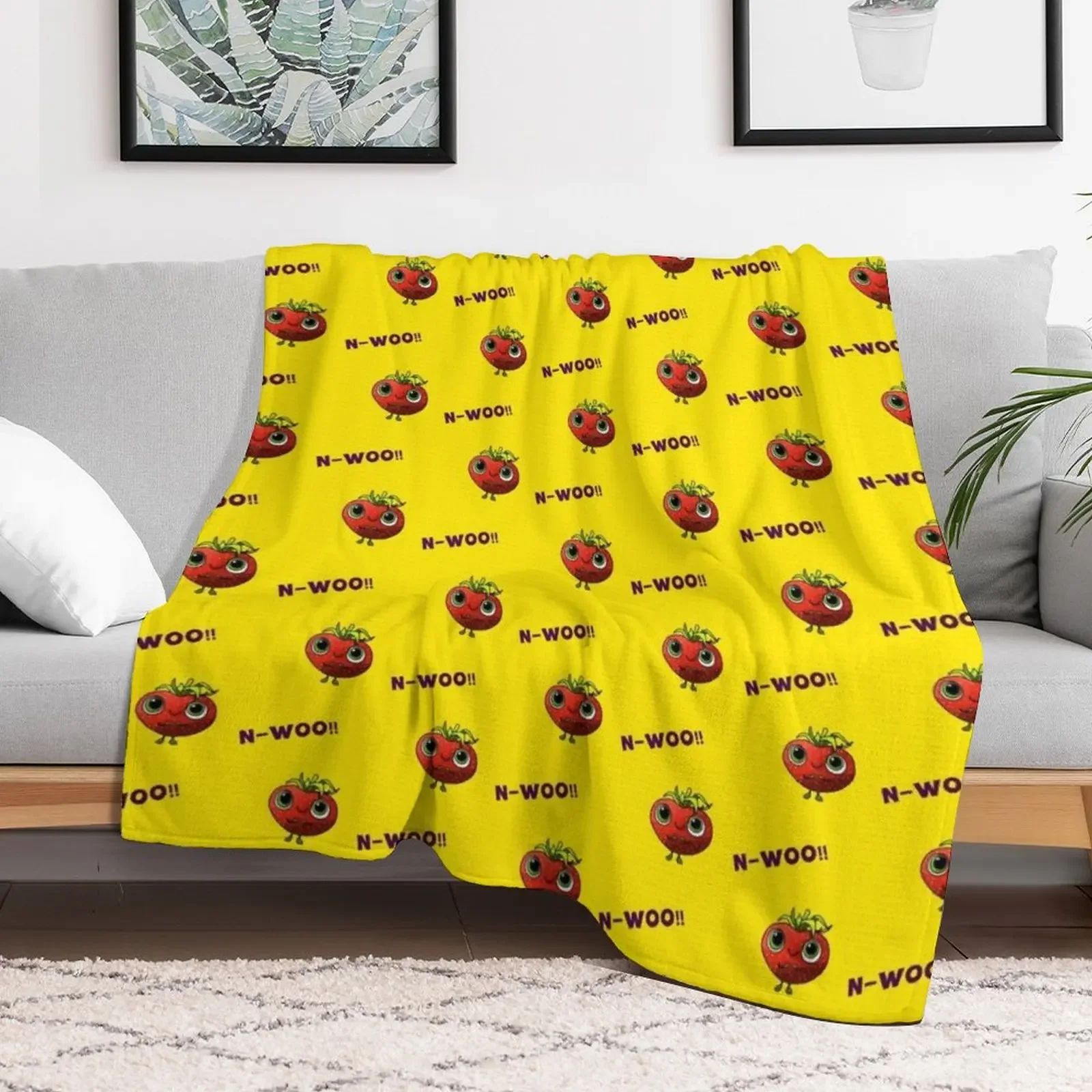 N-WOO - Barry - Cloudy with a chance of meatballs Throw Blanket blankets and throws Luxury Blankets