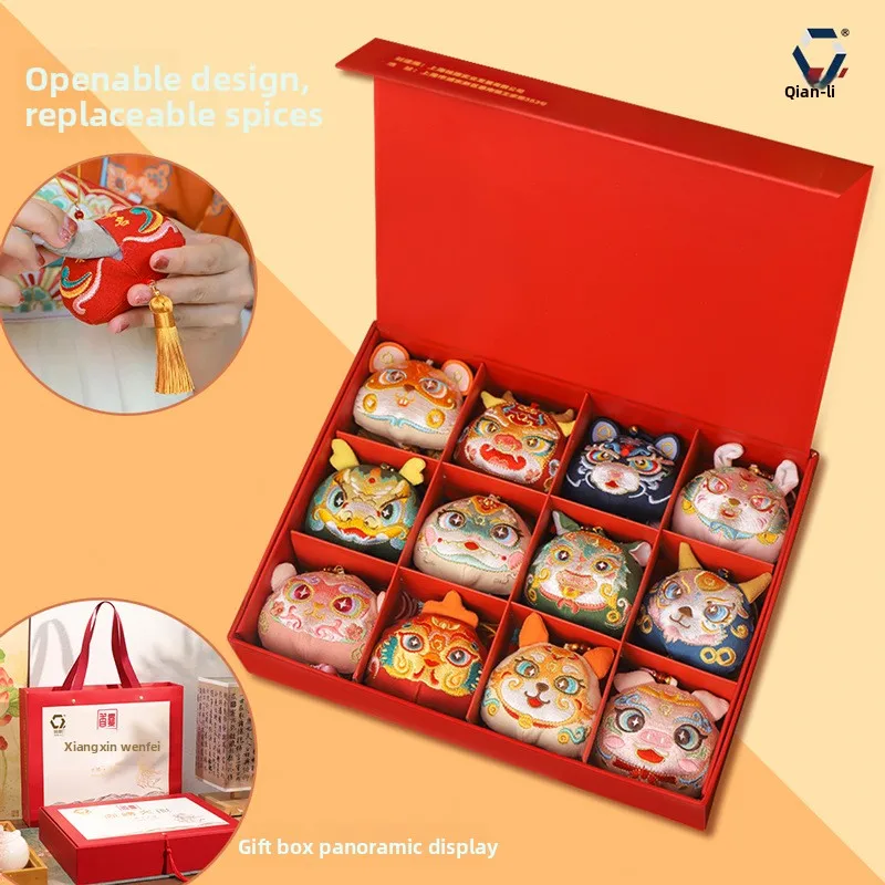 النمط الصيني ثلاثية الأبعاد الكيس المطرزة القديمة نعمة حقيبة الحلي المحمولة قارب التنين مهرجان الكيس هدية تذكارية