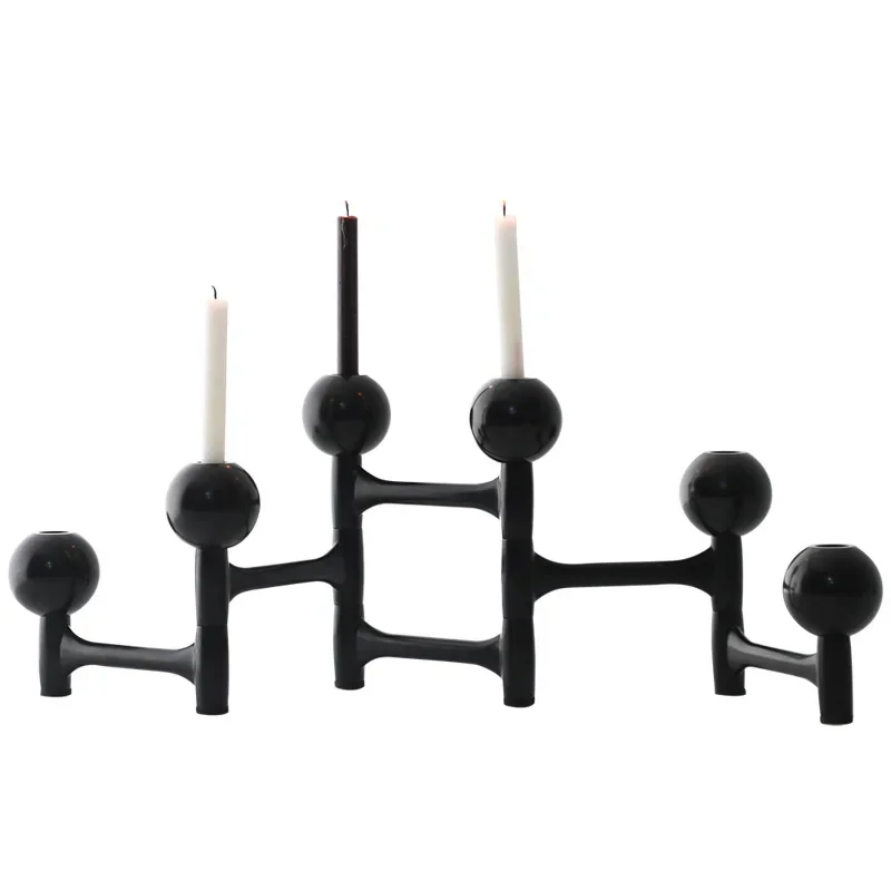 Modern light luxury home desktop ornament creative candle holder, European home soft decoration villa decorative candle